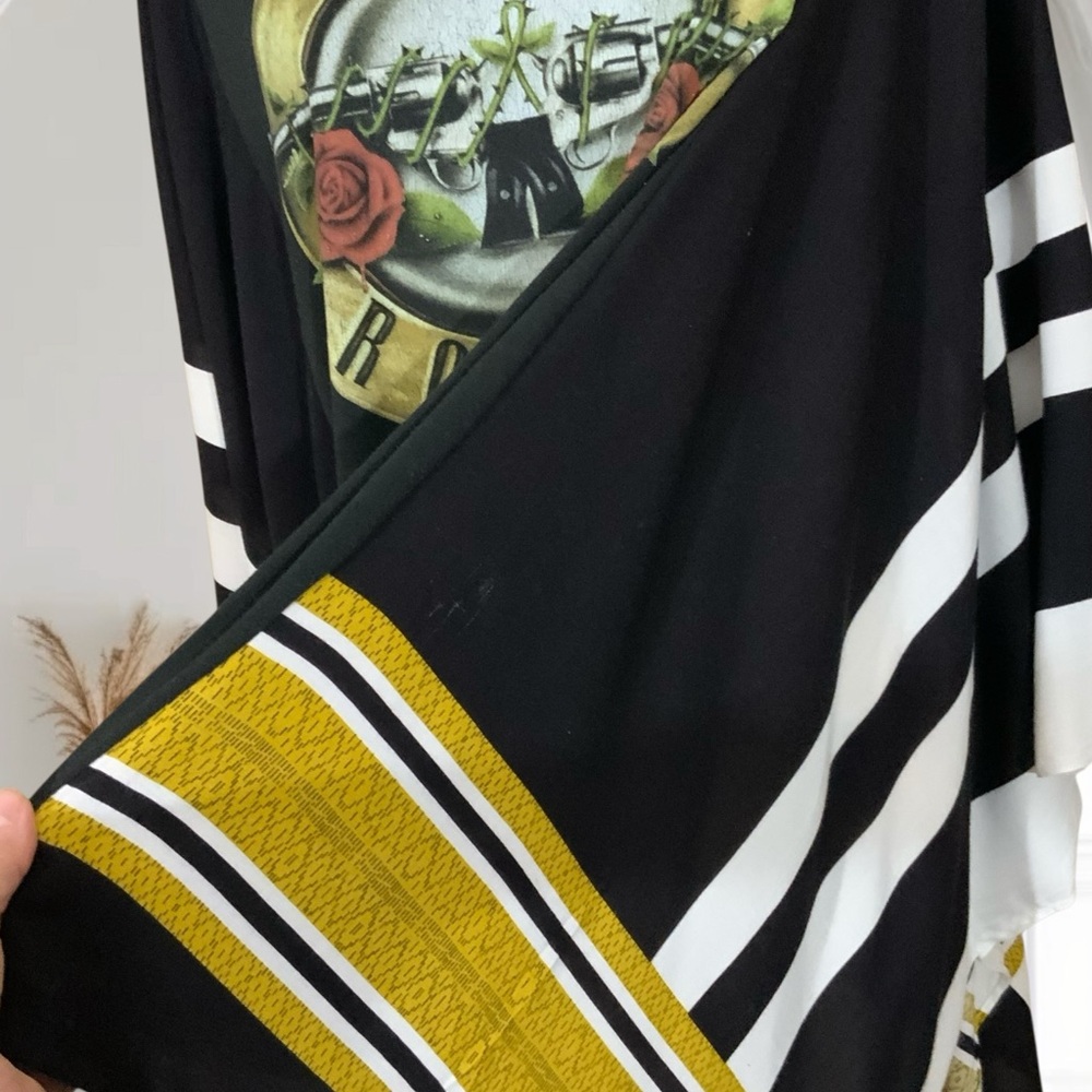 Sold Upcycled Guns N Roses Tee Shirt Oversized Boho Slouchy Top One Of A Kind - Picture 9 of 13